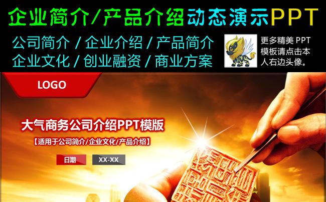 大气公司企业简介创业融资计划书动态PPT缩略图