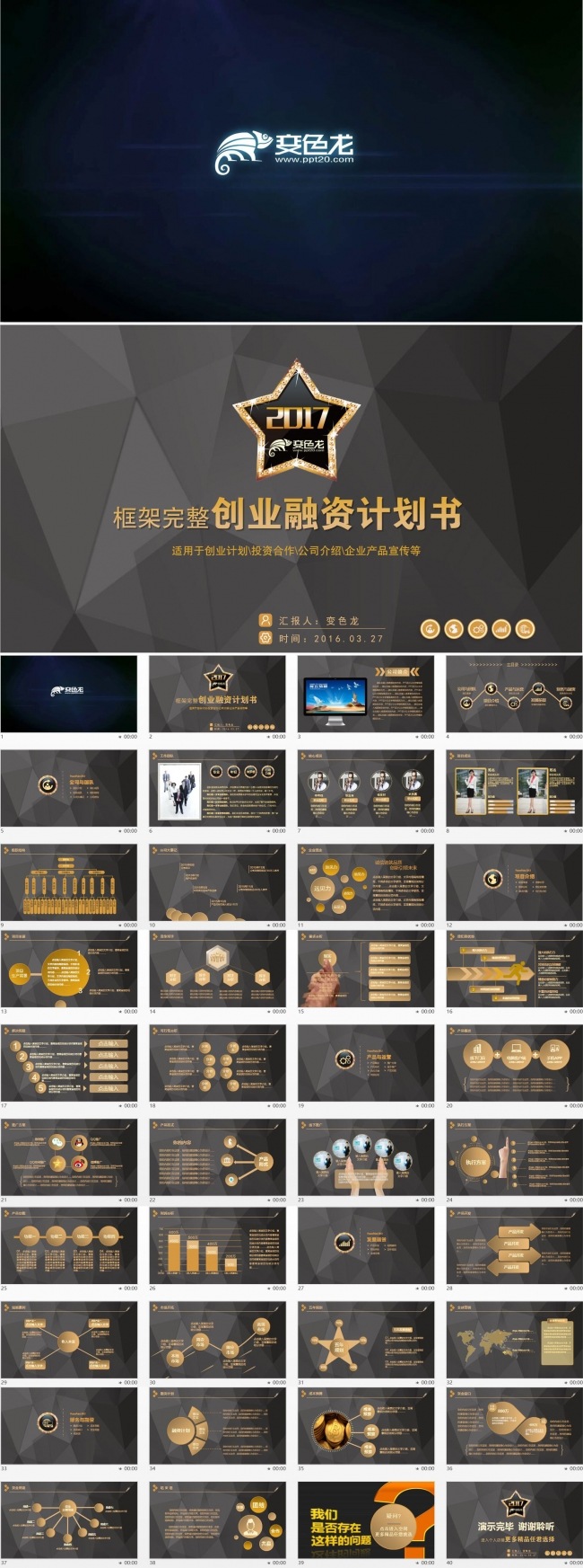 创意融资计划书PPT模板