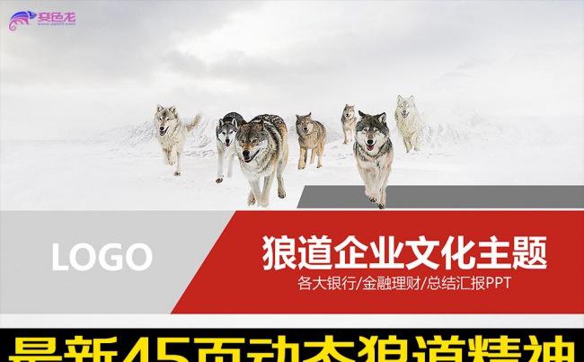 狼群文化团队精神企业文化简约通用PPT缩略图