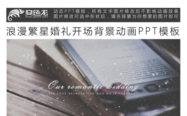 浪漫繁星婚礼开场背景动画PPT模板缩略图