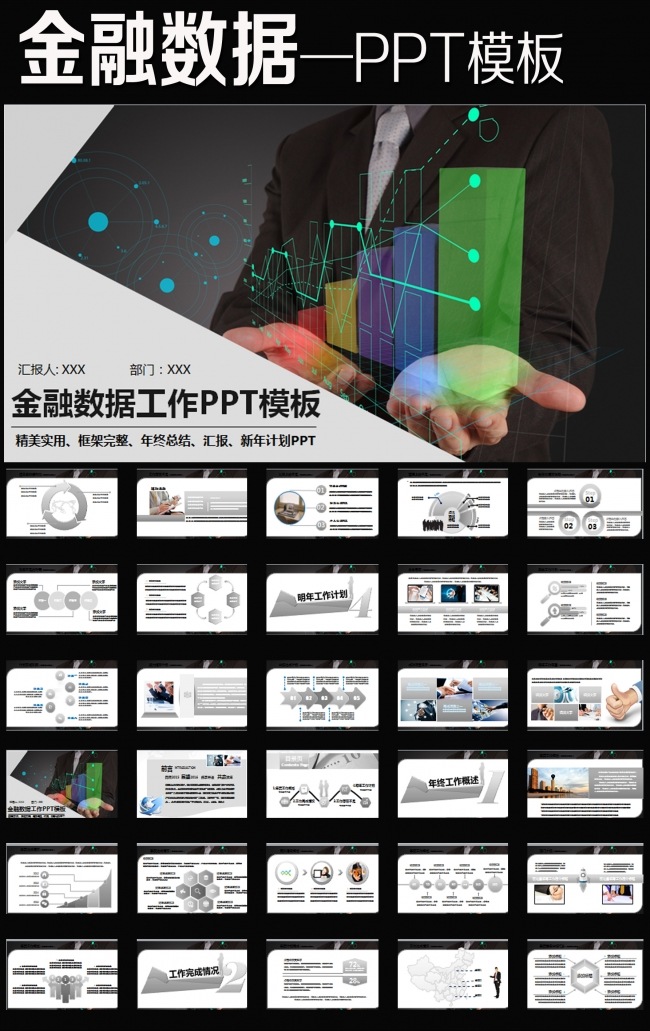 业绩报告金融理财财务报表数据分析PPT
