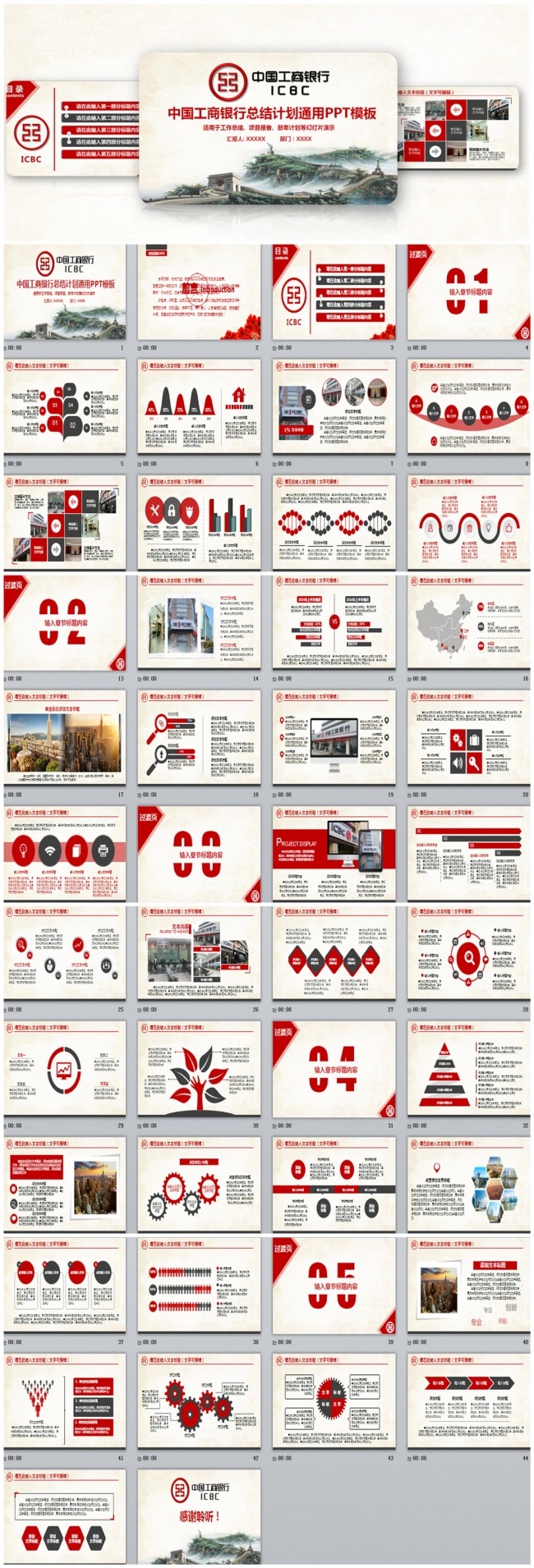 精美中国工商银行工作PPT模板