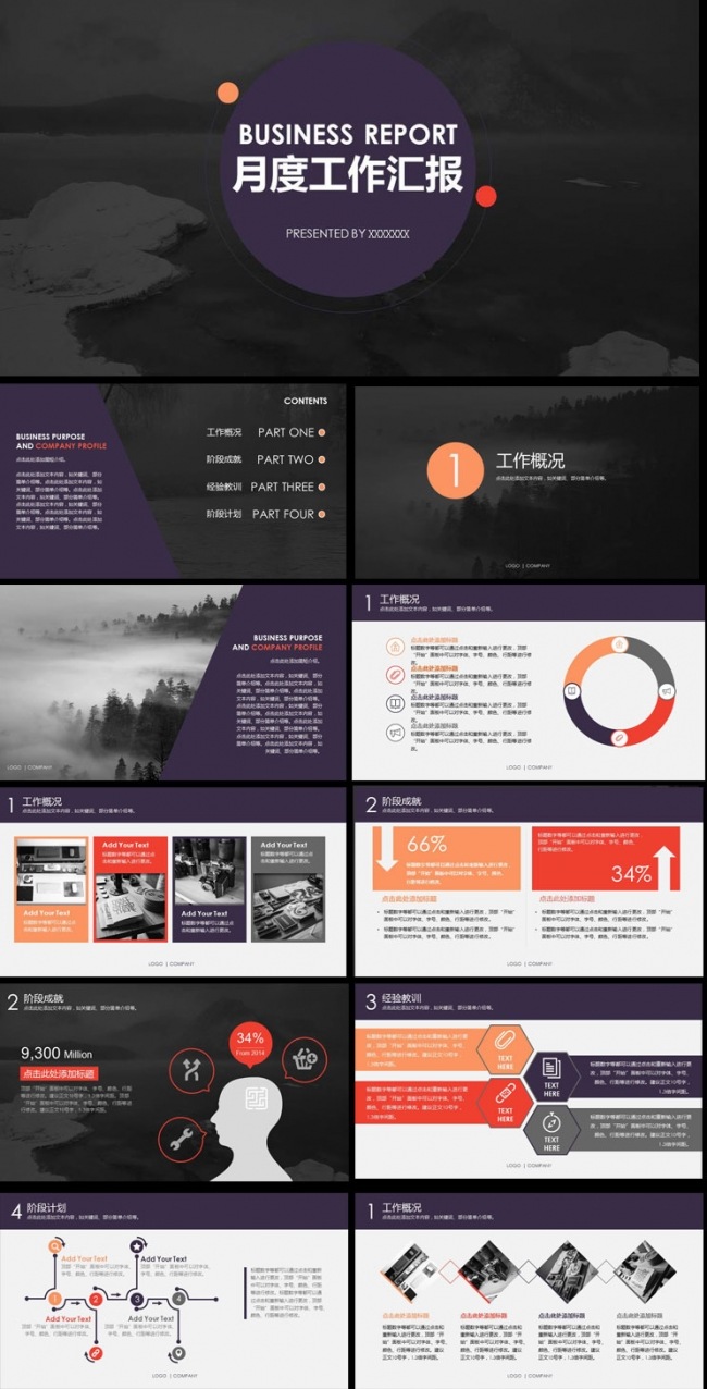 简约时尚商务工作总结汇报动态PPT