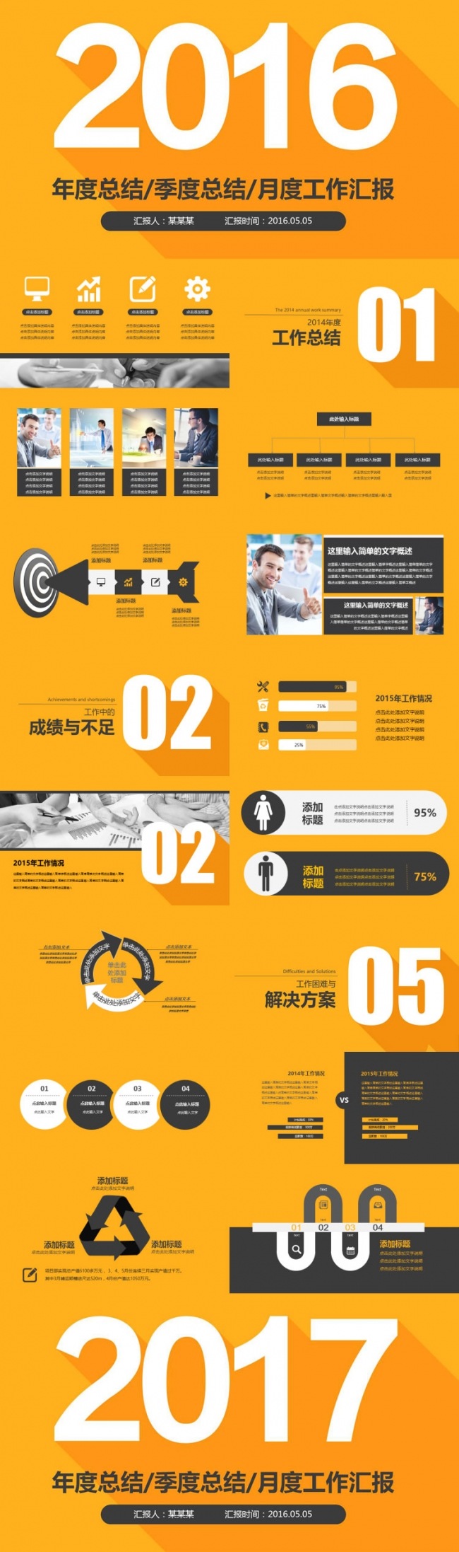 商务大气工作总结汇报PPT