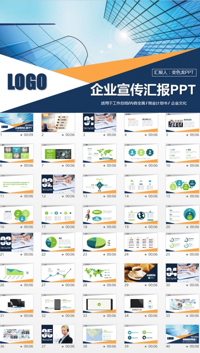 商务年终工作总结PPT模板
