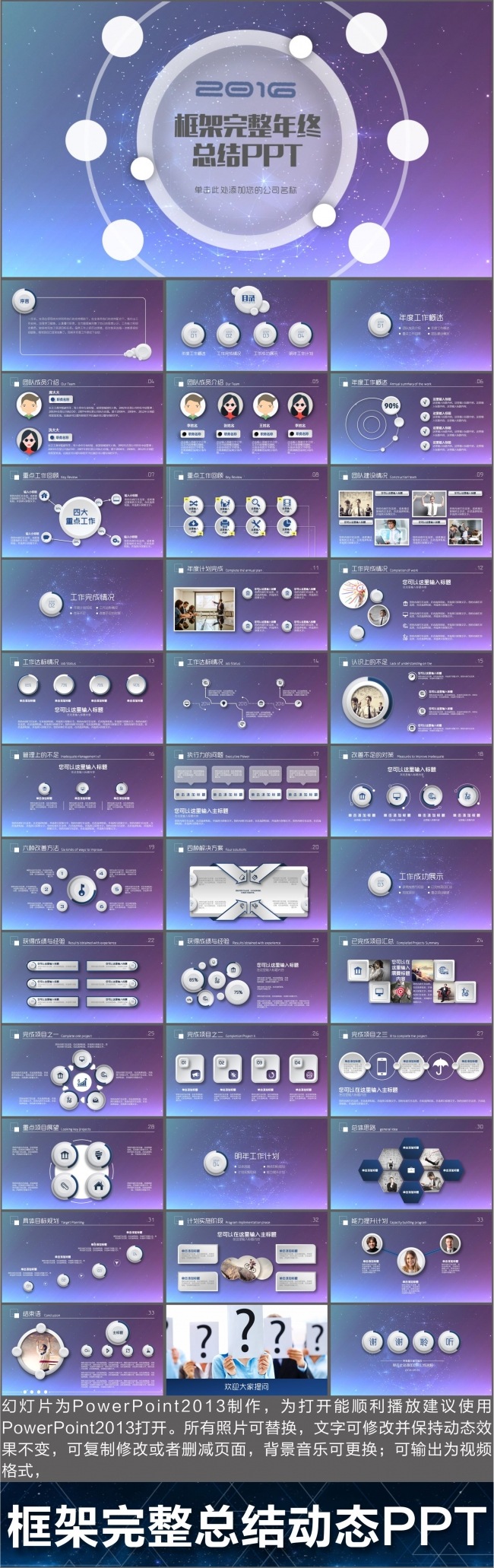 震撼星空IOS可视化商务PPT模板
