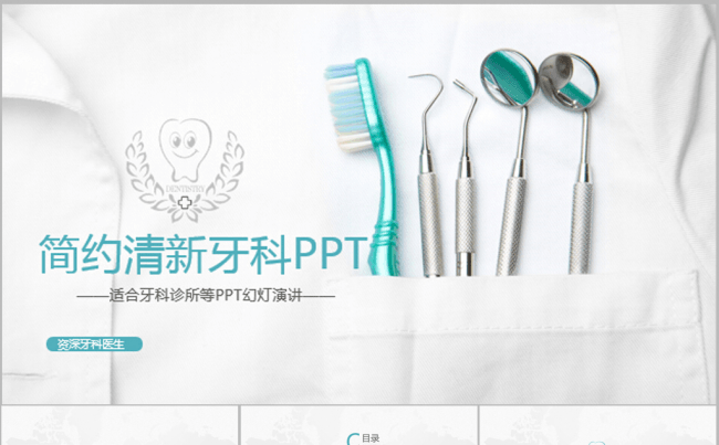 精美简约清新时尚牙科ppt动态模板缩略图