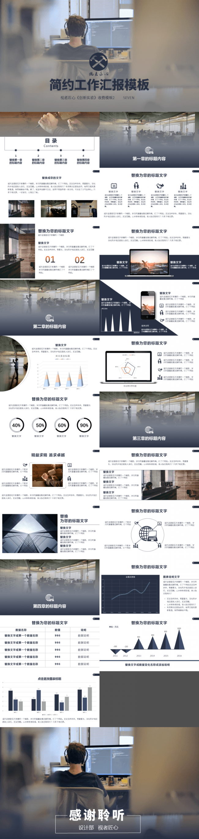 简约工作汇报PPT模板