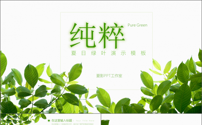 动态纯粹夏日绿叶商务演示PPT模板缩略图