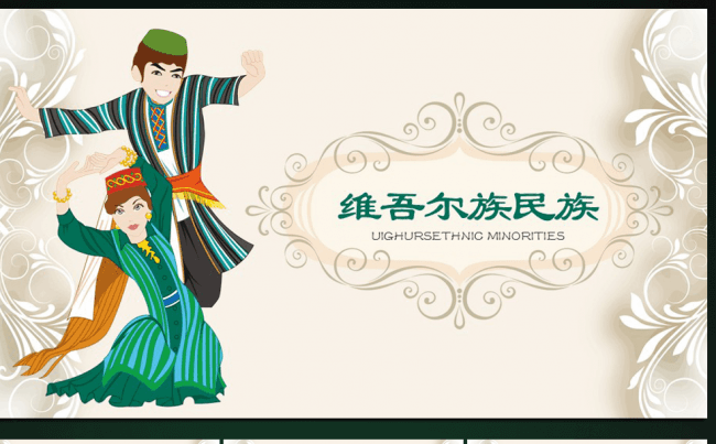 民族风格维吾尔族少数民族ppt动态模板缩略图