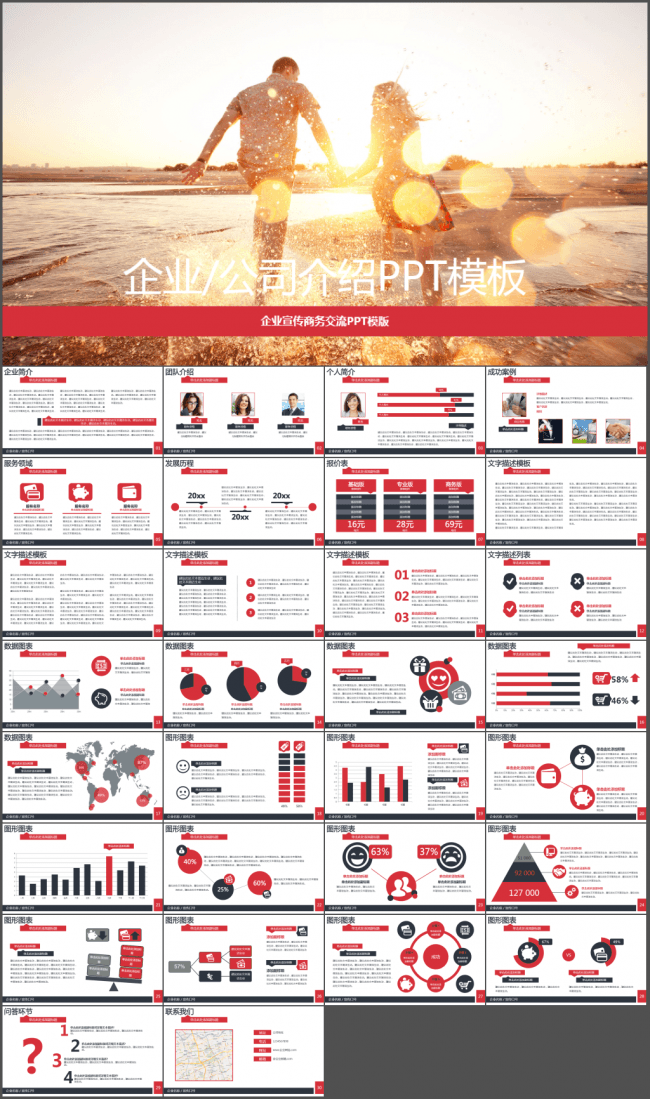 互联网企业公司介绍宣传PPT模板