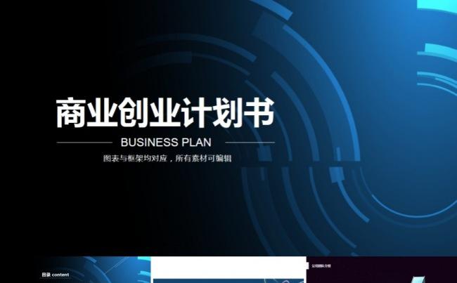 科技现代商业创业计划书路演模板缩略图