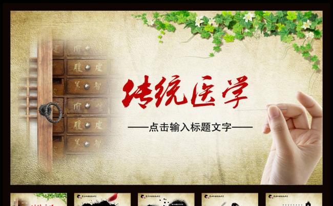 水墨中国风传统医学动态PPT模板缩略图