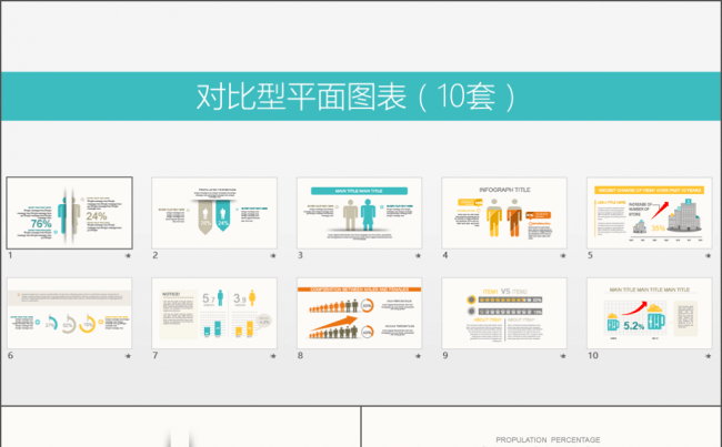 10套对比关系PPT图表合集缩略图