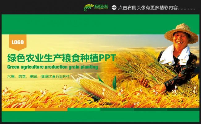 绿色生态农业农民科学粮食种植丰收ppt模板下载缩略图