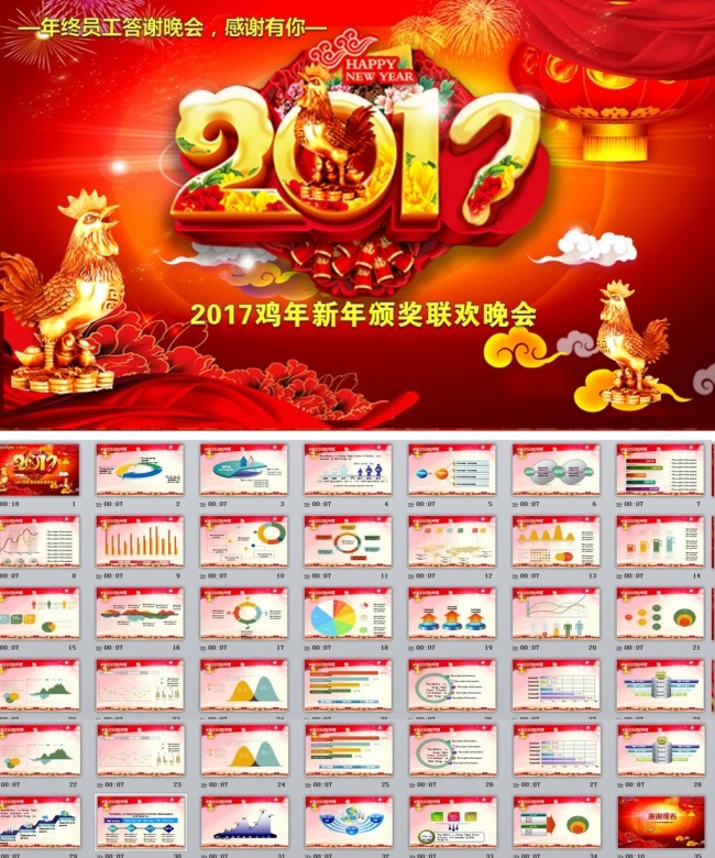 2017鸡年晚会ppt模板