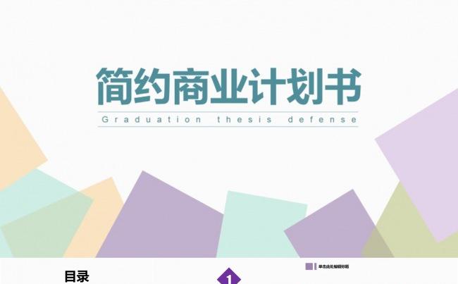 商业计划书简约大方通用模板缩略图