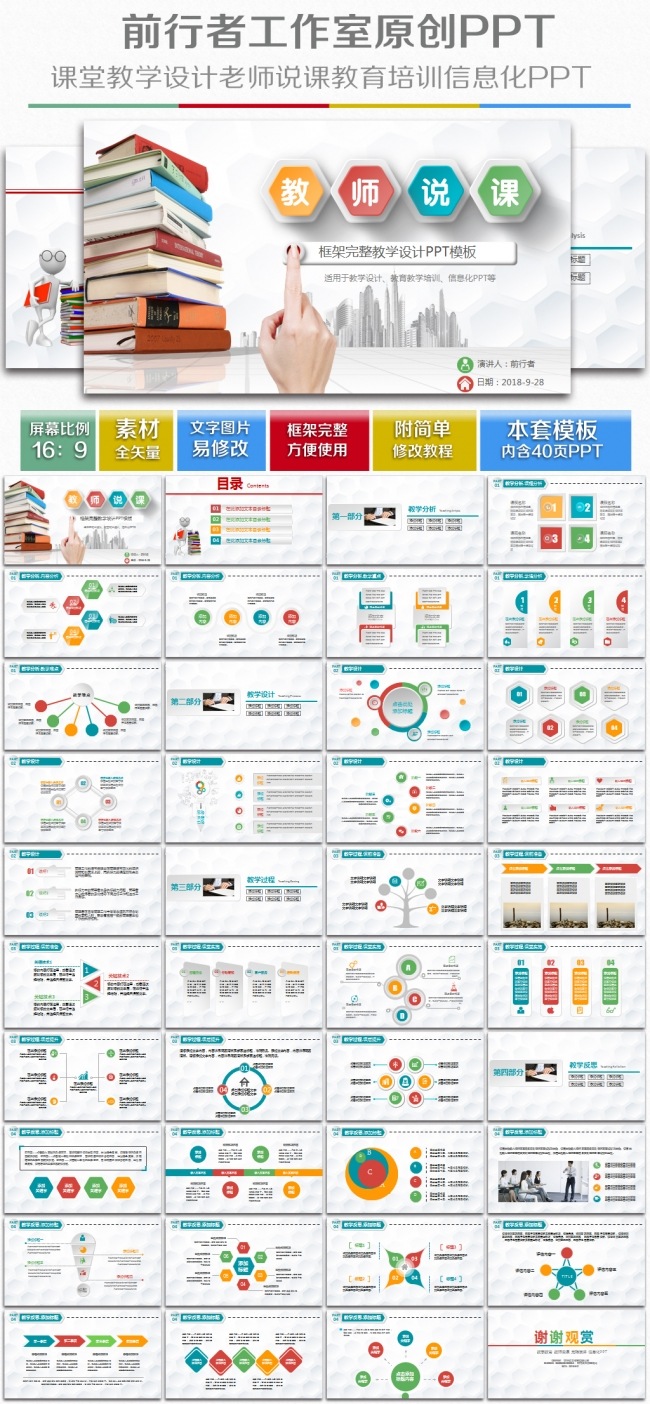 精美信息化教学设计说课PPT课件模板