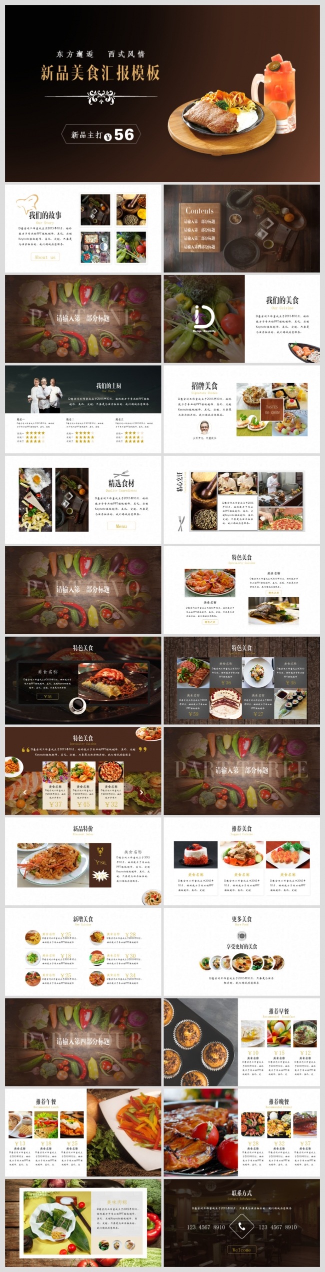 新品美食汇报展示模板