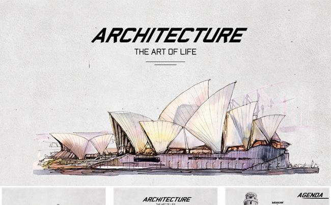 【狂人作品】多用途高端建筑艺术展示ppt模板缩略图