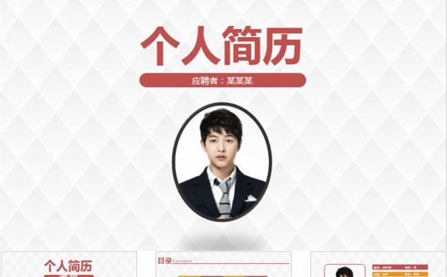 个人简历ppt模版简洁设计缩略图