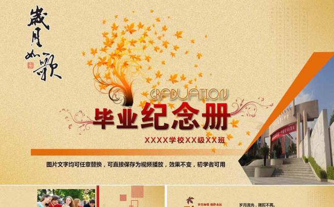 毕业典礼开场同学录纪念册影集PPT缩略图