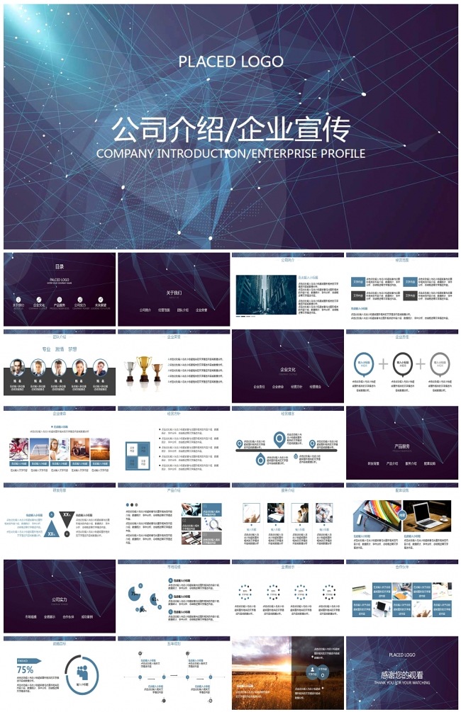 简约 大气 商务 工作 公司介绍 企业宣传 工作计划