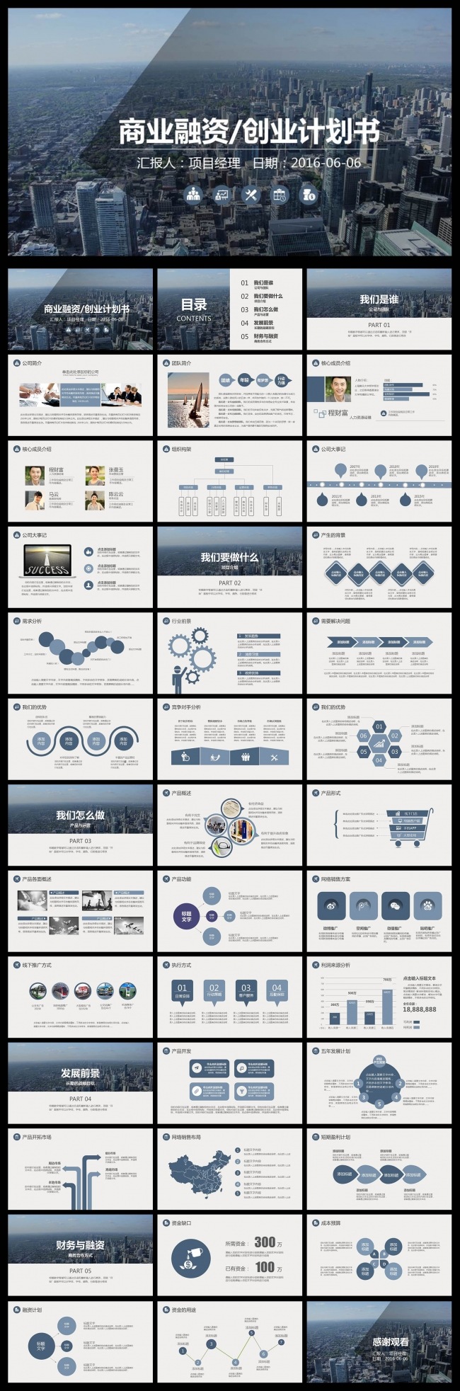 严谨的商业融资创业计划书项目投资PPT