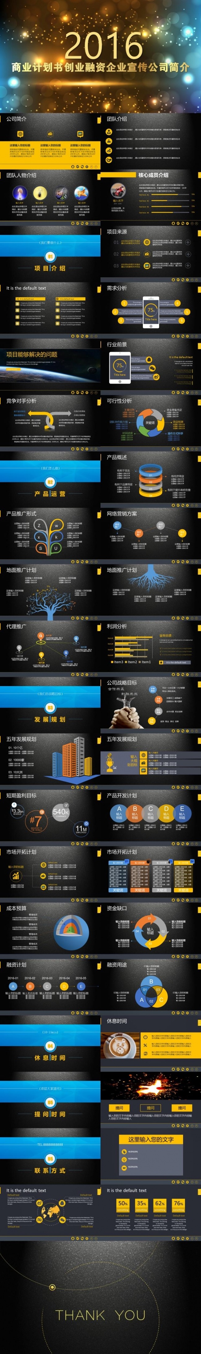 【震撼动画】框架完整的商业融资计划书商业路演PPT模板互联网