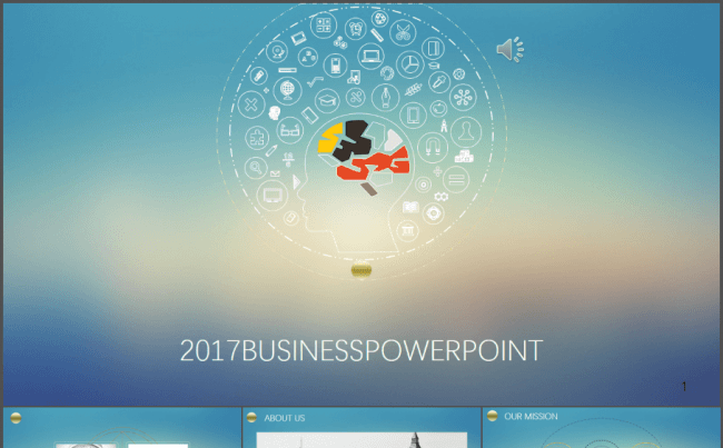 IOS风格精美大气扁平可视化商务PPT模板缩略图