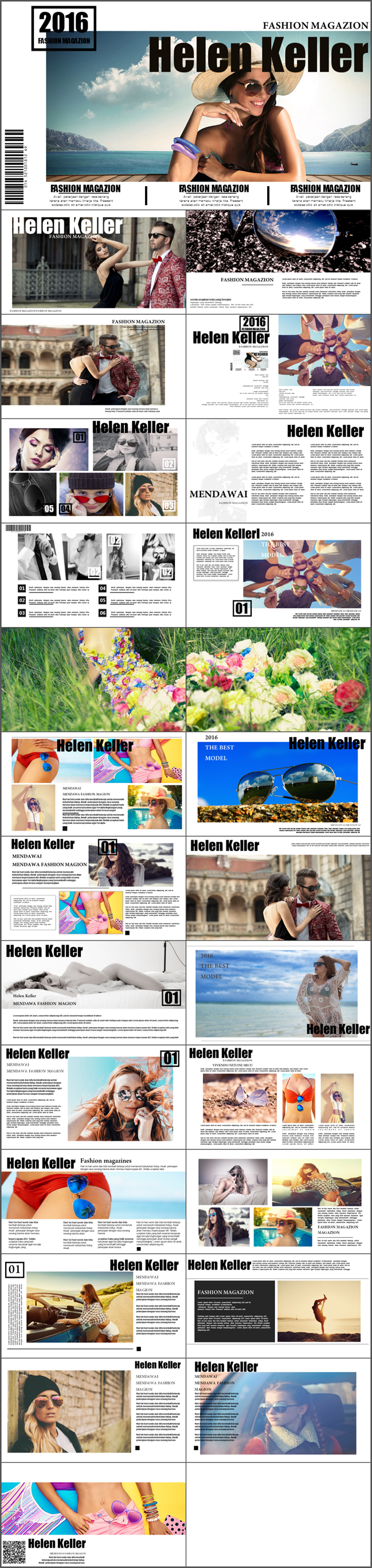 海伦凯勒Helen Kelleri高端杂志广告宣传PPT模板