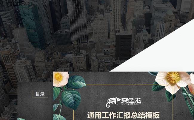 黑色背景金色图表淡雅鲜花小清新唯美梦幻叶子动态ppt缩略图