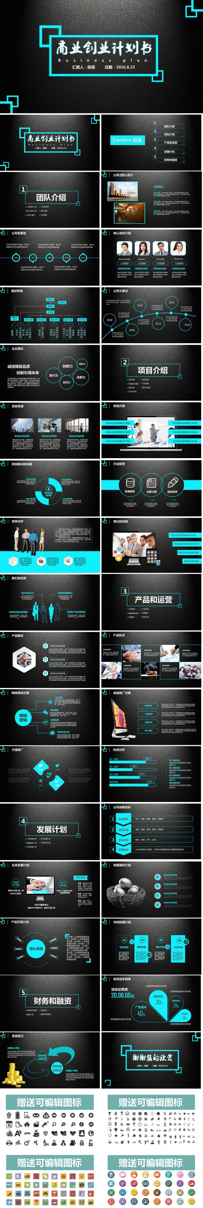 通用商务营销计划书创业融资计划书