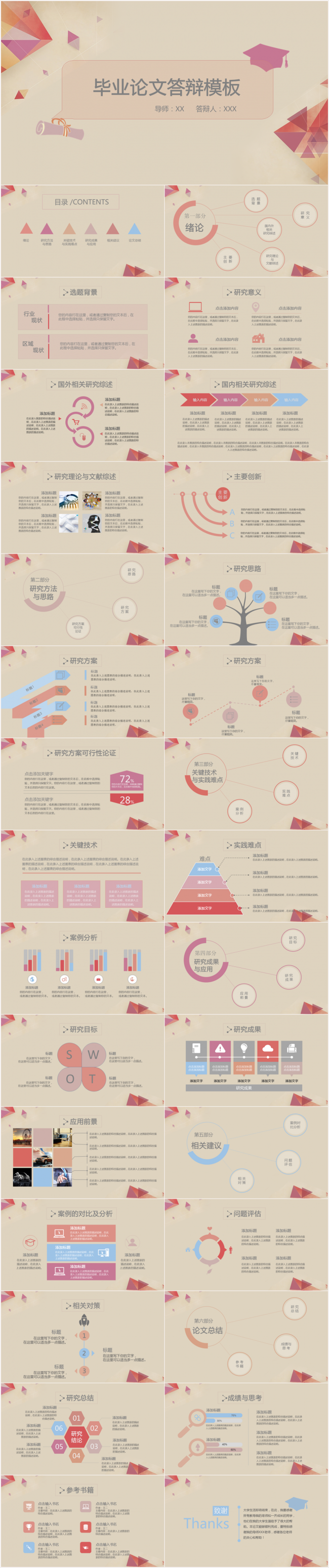 唯美清新毕业答辩课题报告项目汇报ppt模板