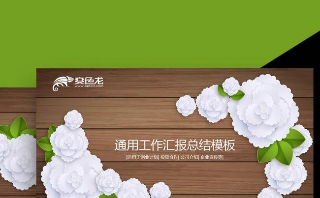 木纹白色纸质淡雅鲜花小清新唯美梦幻叶子绿色环保动态ppt缩略图