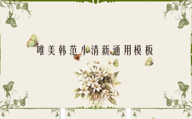 韩范唯美通用总结汇报模板缩略图