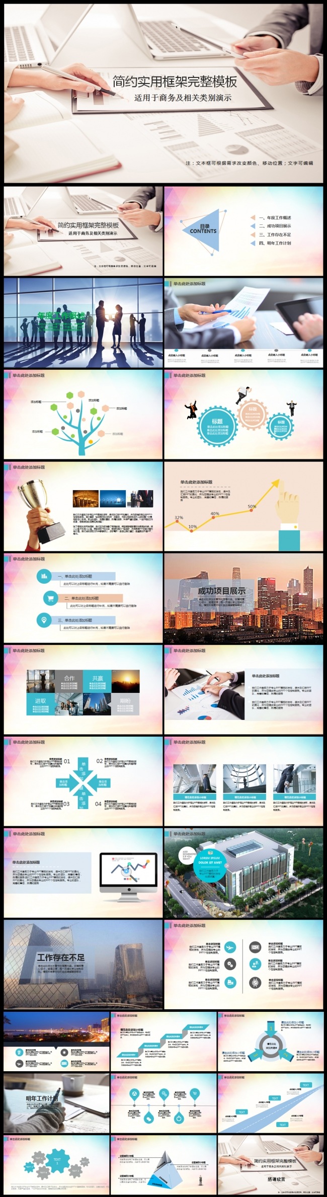 工作汇报工作报告 工作计划 述职 年度总结计划总结 精美模板