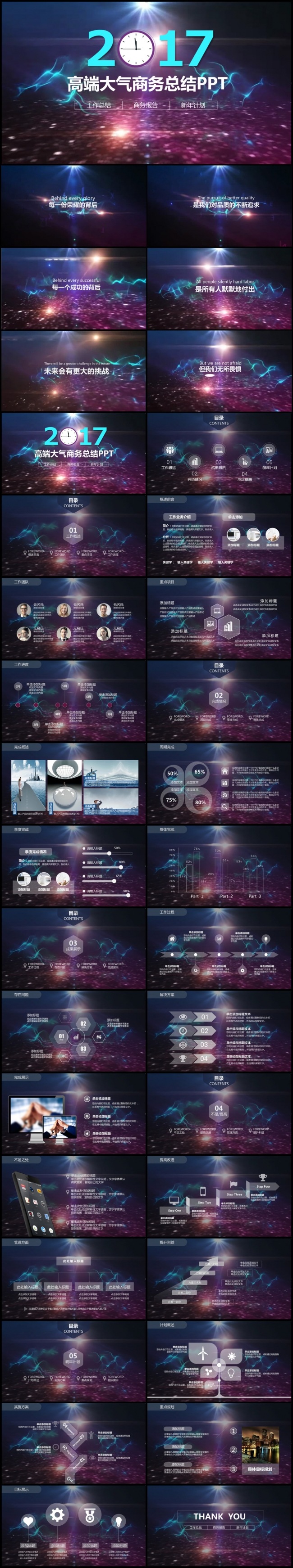2017超震撼星空IOS商务总结工作汇报计划PPT模板