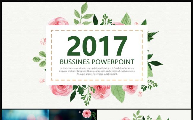 2017唯美花朵欧式风格时尚商务工作计划工作总结PPT缩略图