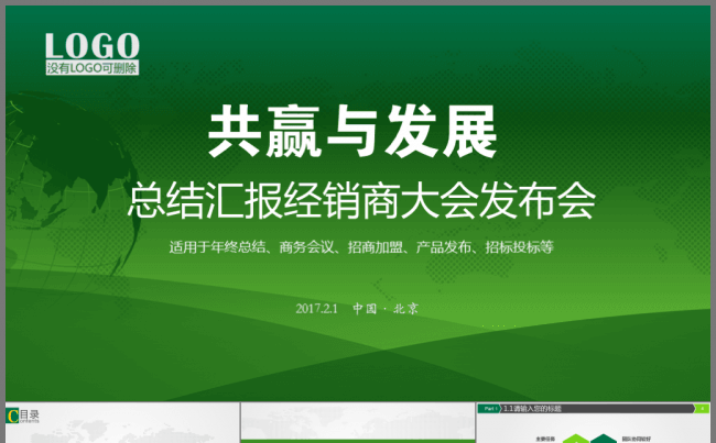 高端大气稳重绿色系商务活动发布会招商加盟投资年终总结动态通用缩略图