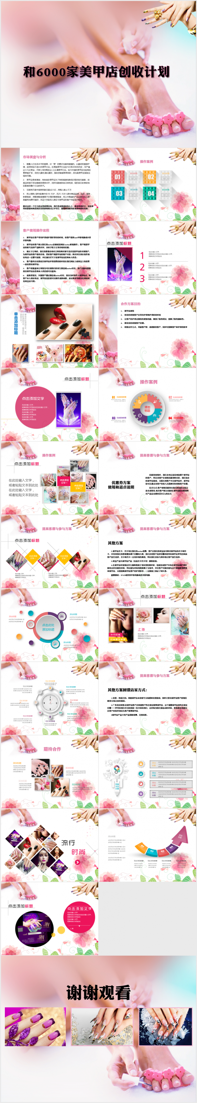 精品时尚简约美容化妆女性美甲美甲店专用PPT