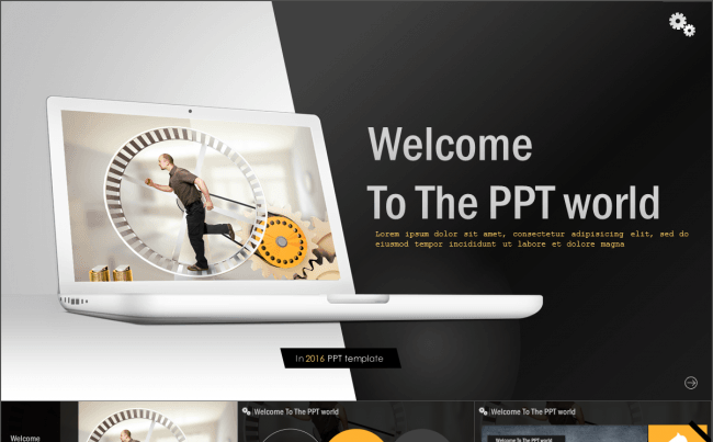 原创简约大方黑金商务通用PPT模板赠图标缩略图