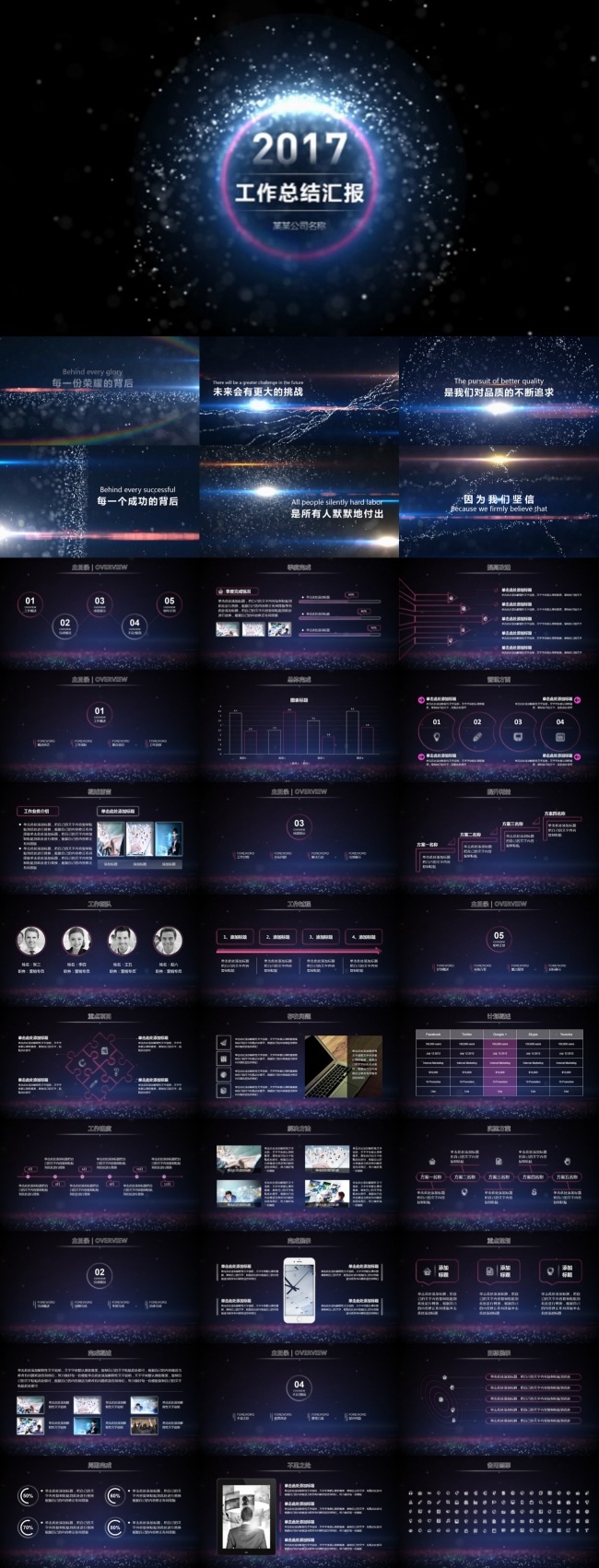2017星际震撼大气工作总结汇总PPT