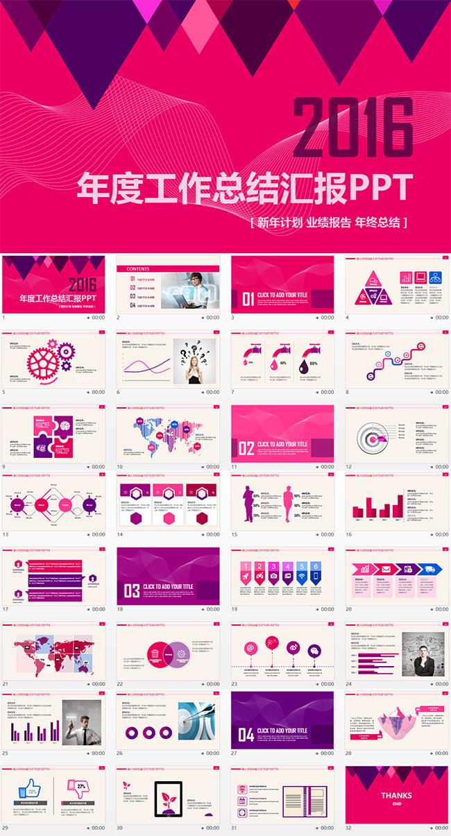 2017商务总结工作汇报PPT模板