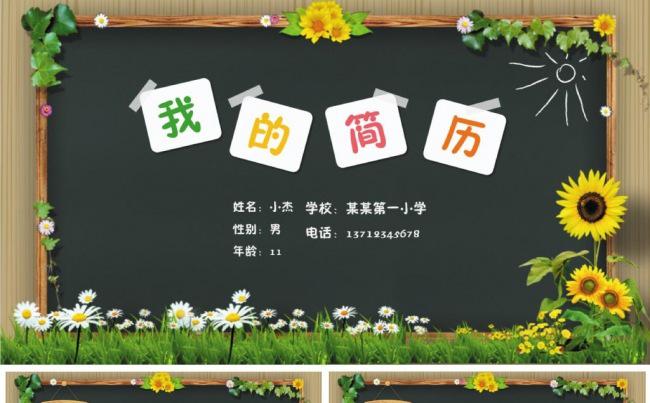 小升初择校学生个人自荐简历PPT缩略图
