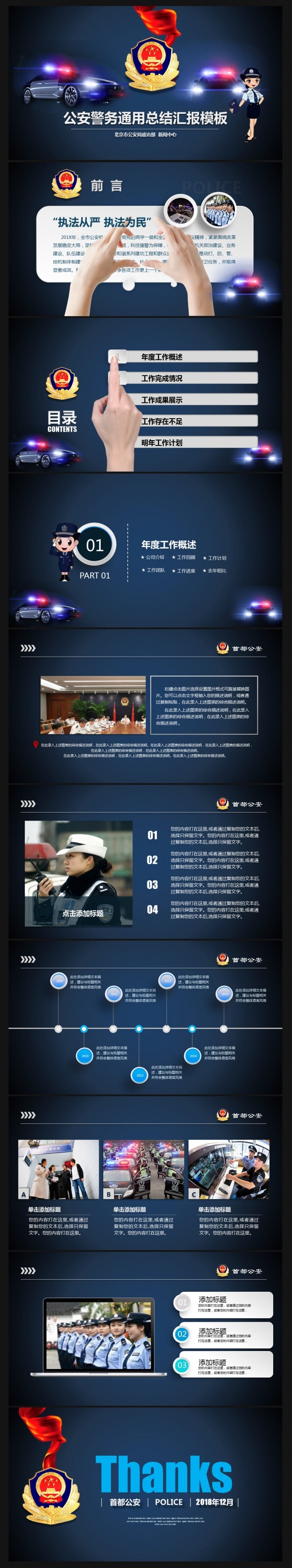 【炫酷警报】警察交警公安工作汇报总结
