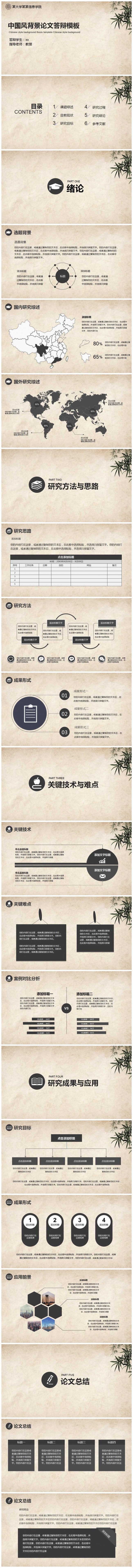 中国风毕业论文答辩PPT