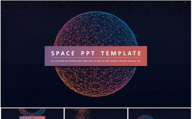 炫酷科技感宇宙星球PPT模板缩略图