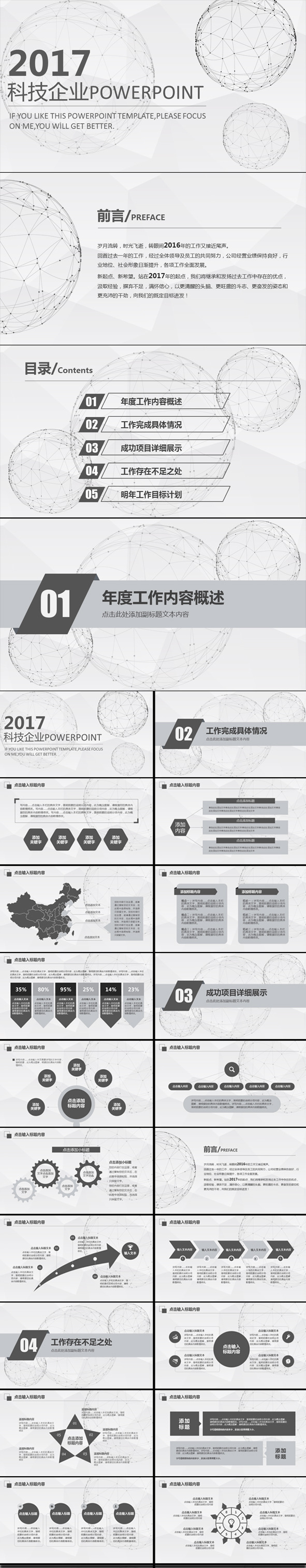 科技互联网企业总结计划ppt模板