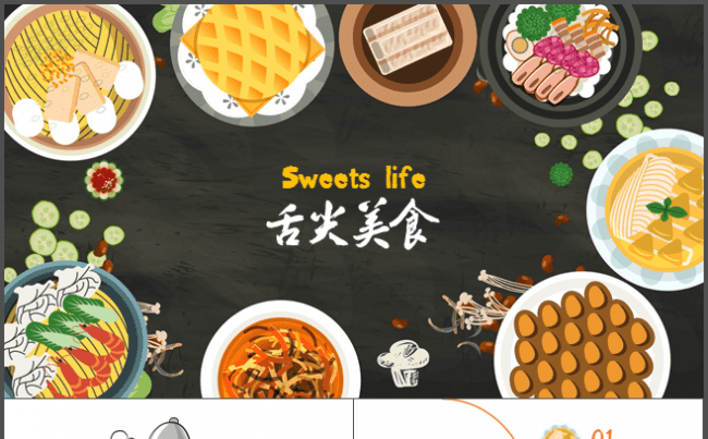 美食餐饮高档PPT演示（内含动静态两套，附赠中英文字体）缩略图